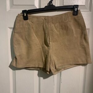 Newport News High Waist Suede Leather Tan Women's Shorts